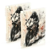 WOBOGO Camel Ducati Motorcycle Notebook College Horizontal Grid Paper Ink Spill Resistant Water Resistant Cover 8.3x5.7x0.4in